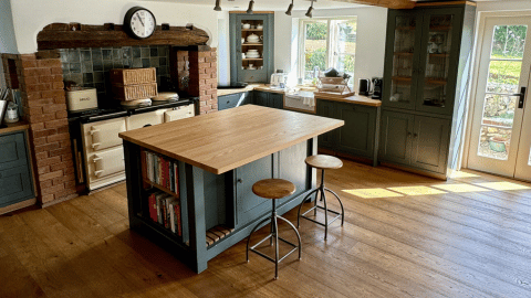 Kitchen with engineered oak flooring
