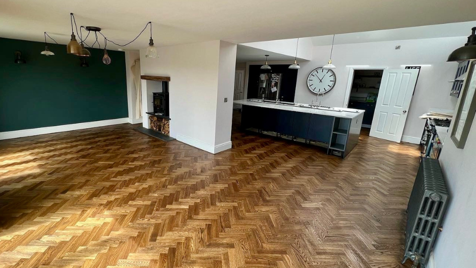 Example of solid wood flooring installation