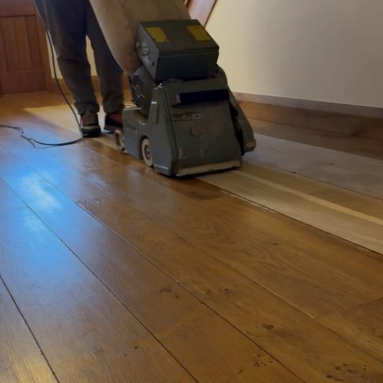 sanding process wood floor refurbishment
