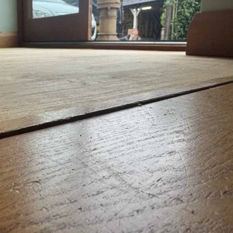 scratched wood floor