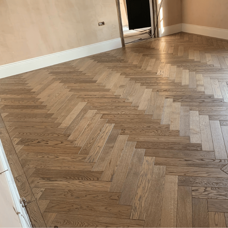 Completed Herringbone Floor Installation Somerset