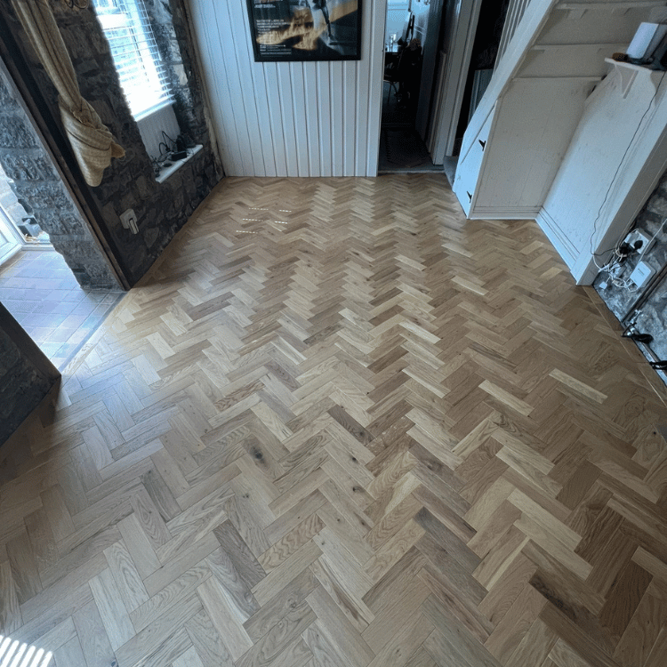 Finished Parquet Floor Installation Street Home