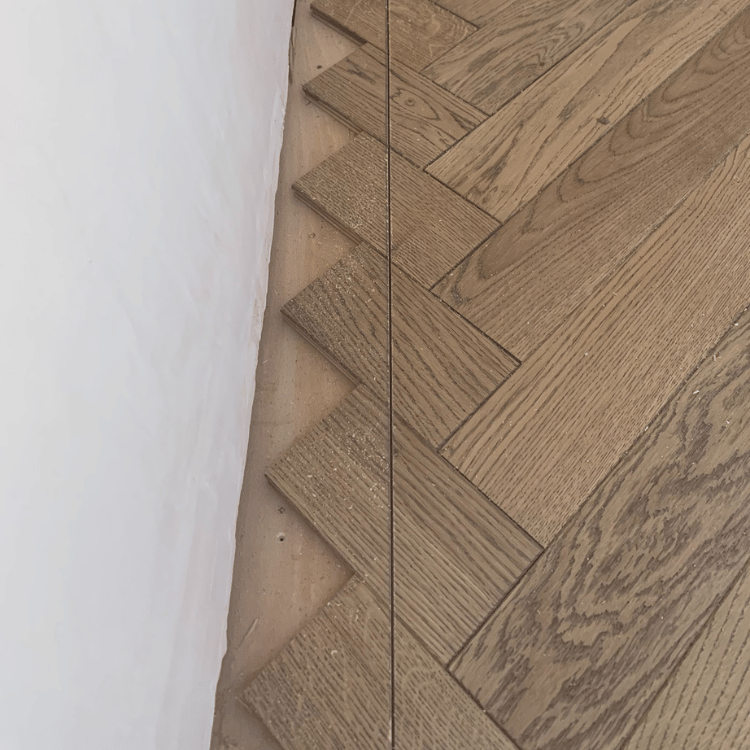 Installing Herringbone Parquet Floor Edge
