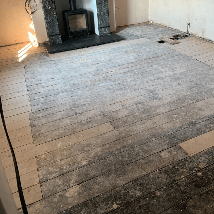 Old Pine Floor with Loose Boards