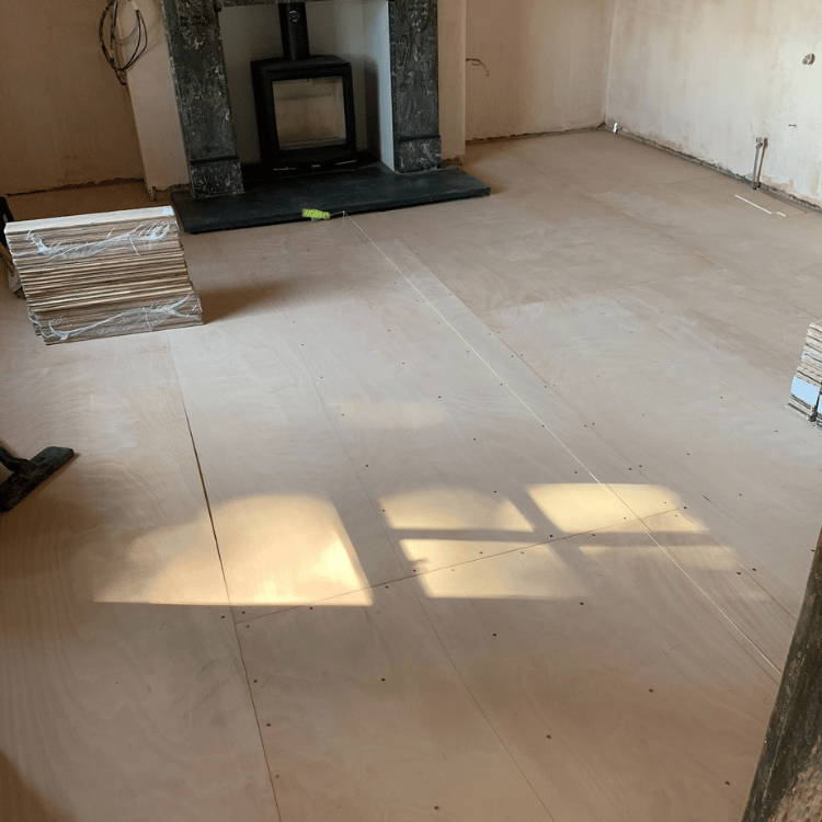 Preparing Subfloor Installing 9mm Plywood Sheet