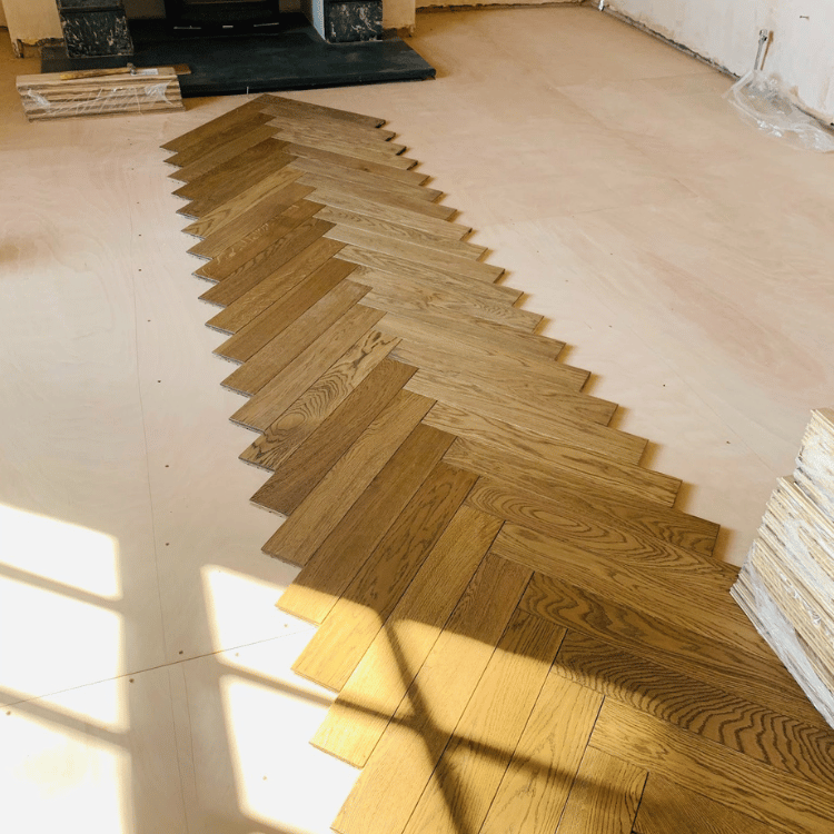 Setting Crown Line Engineered Oak Parquet Floor