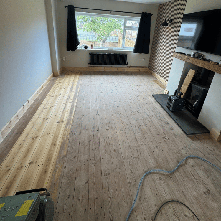 Wood Floor Pine Floorboard Sanding